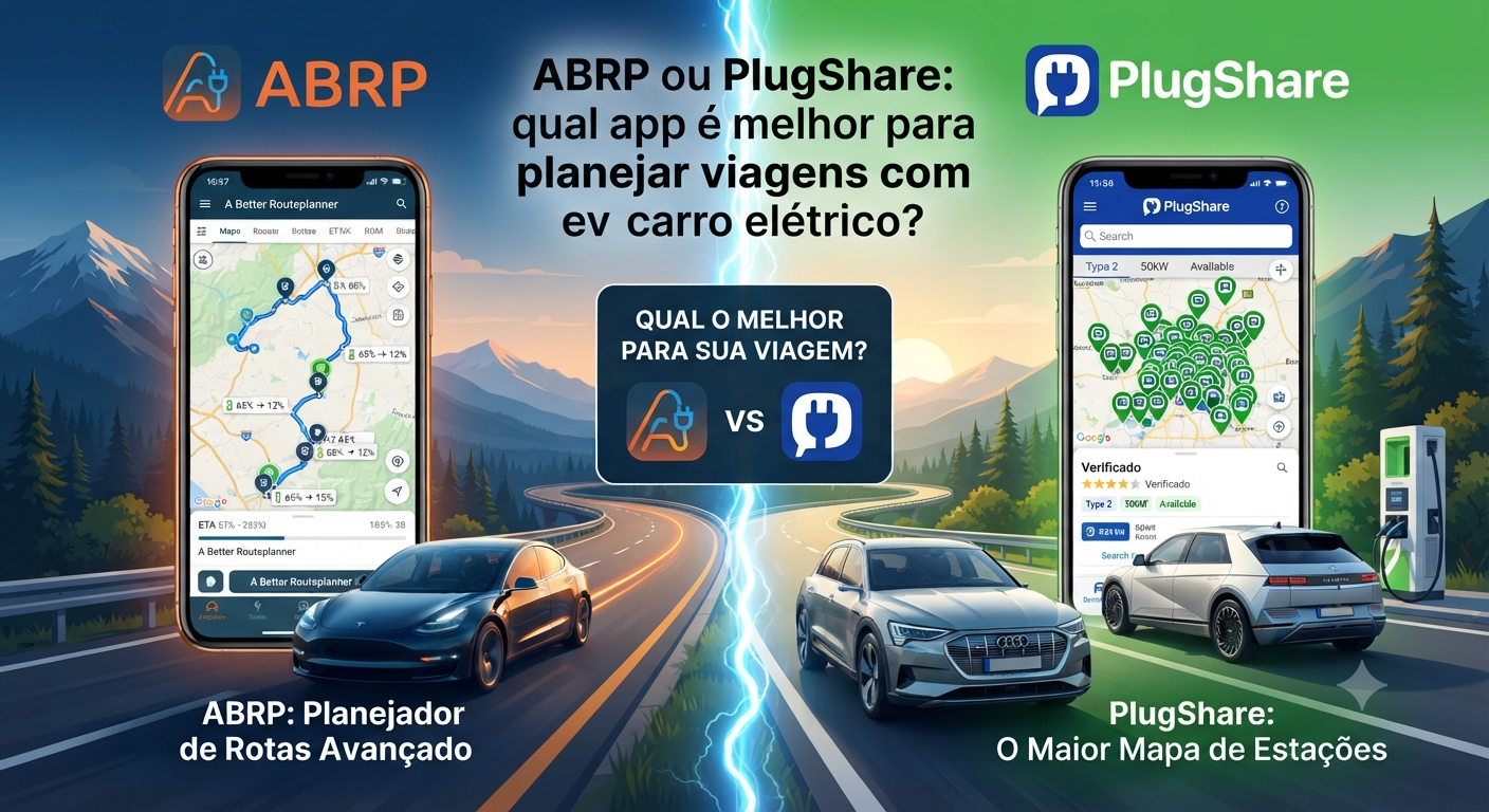 ABRP ou PlugShare: qual app é melhor para planejar viagens com carro elétrico?
