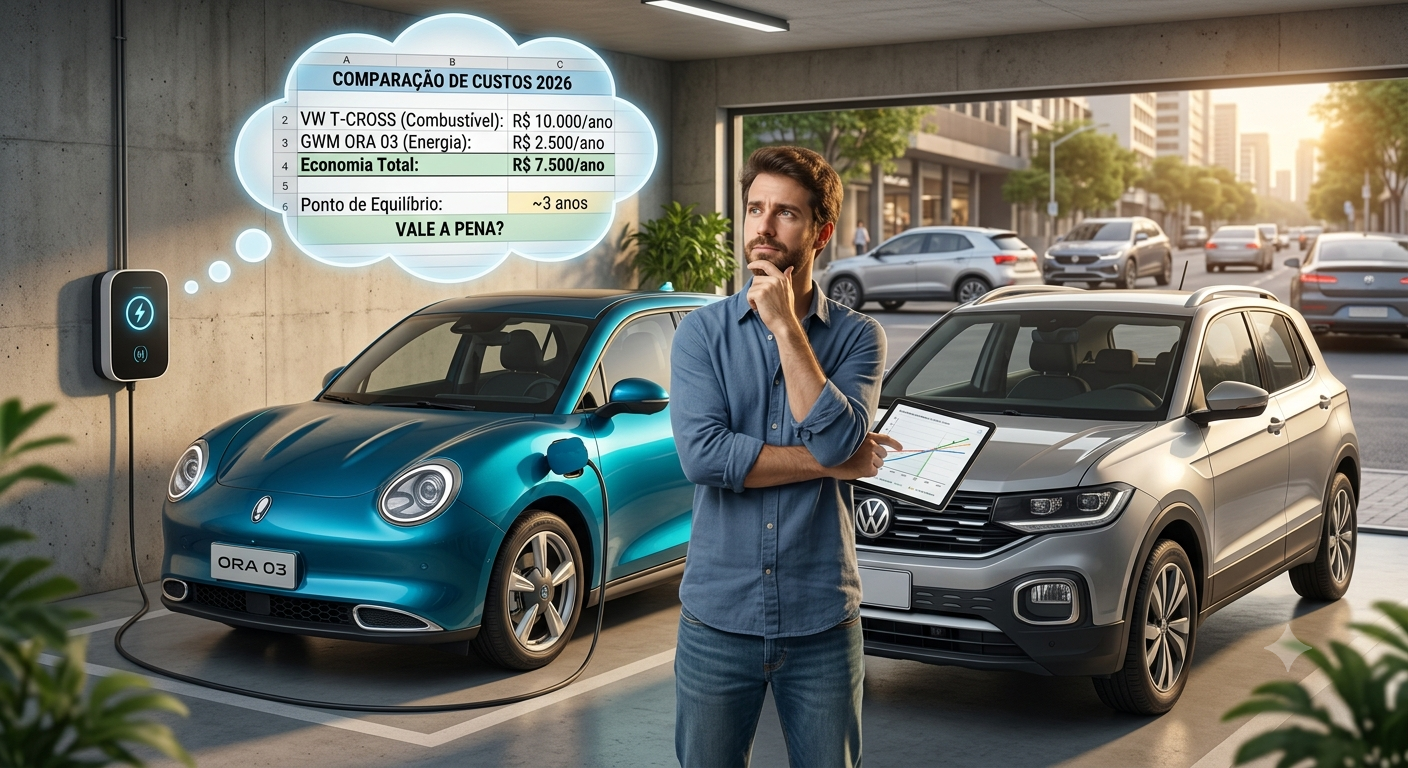 Vale a pena trocar para carro elétrico em 2026? A resposta real (com números)