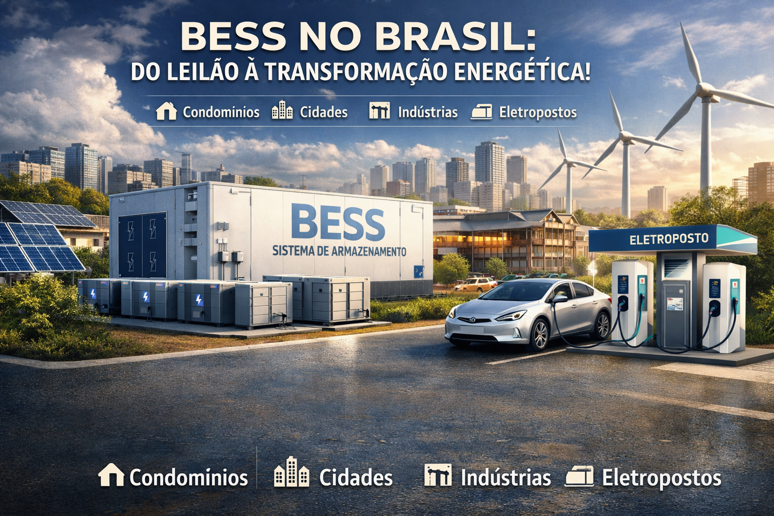 BESS no Brasil: o leilão de 2026 e como baterias vão transformar energia, mobilidade elétrica e cidades inteligentes